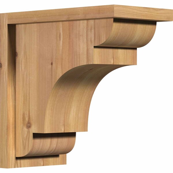 Ekena Millwork New Brighton Smooth Corbel w/Backplate, Western Red Cedar, 7 1/2"W x 14"D x 14"H COR08X14X14NEB01SWR - main